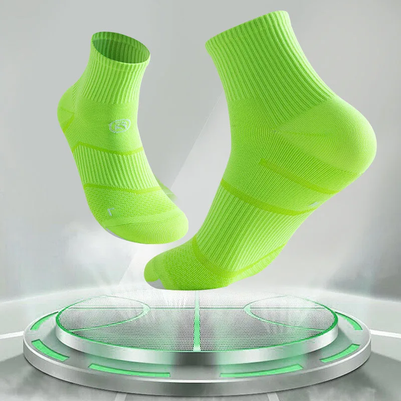Running Socks Performance Marathon Running Compression Socks Men Women Sports Quick Dry Exercise Fitness Training Thin Quarter Socks