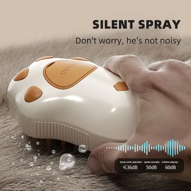 2024 Multifunctional Rotating Cat Grooming Steamer Brush Pet Hair Removal Spray Massage Comb 3 In1 Self Cleaning Steam Cat Brush 2