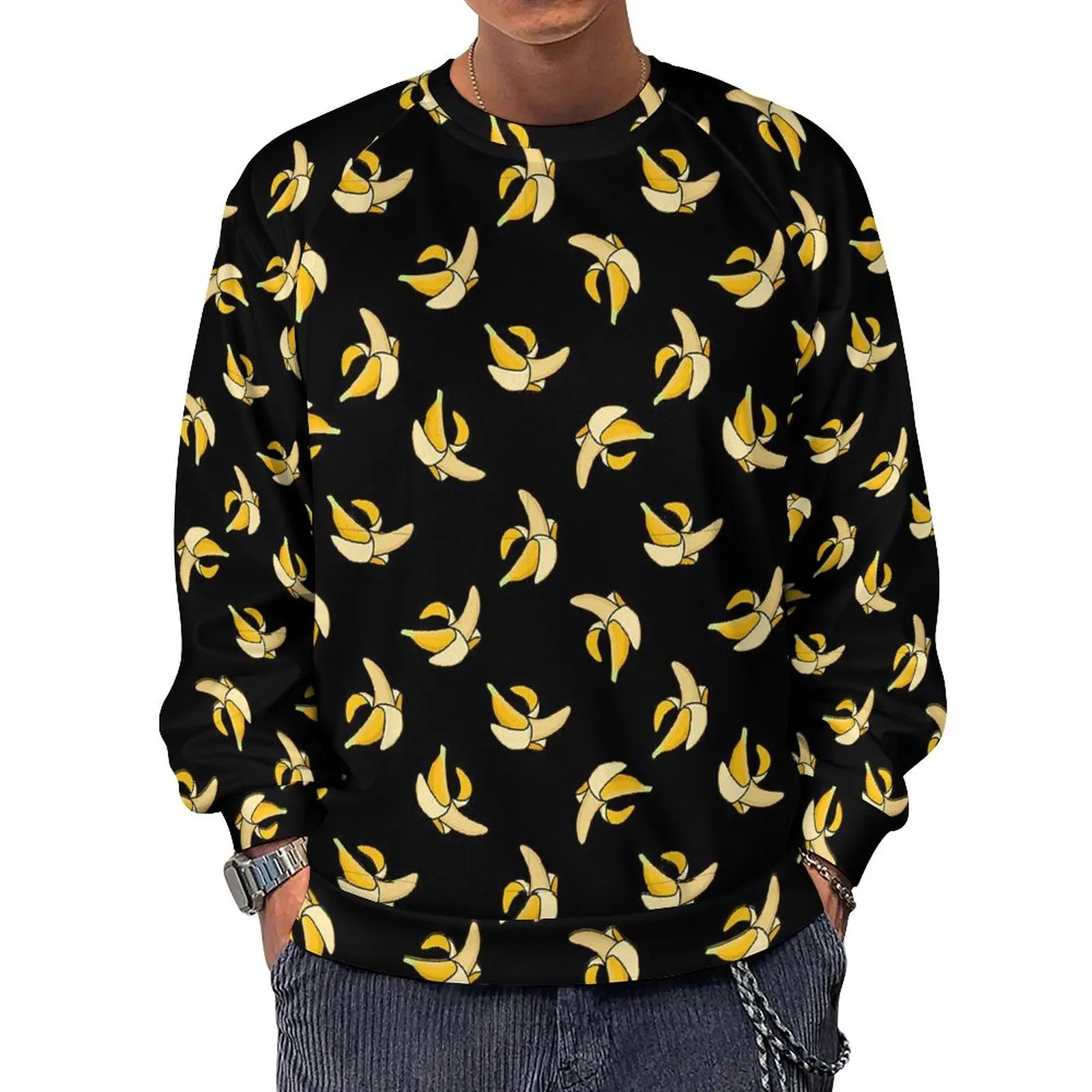 

Falling Banana Streetwear Sweatshirts Spring Funny Fruit Aesthetic Hoodies Man Oversize Casual Pattern O Neck Hoodie