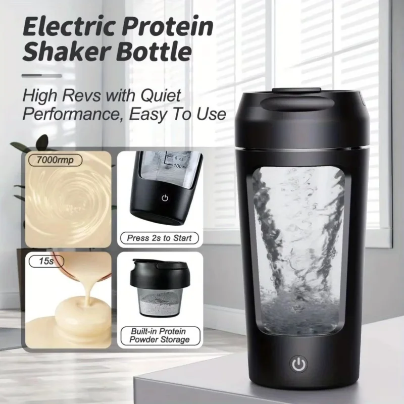 Electric Protein Powder Blender Cup fully automatic Type C rechargeable shaker milkshake sports fitness blender