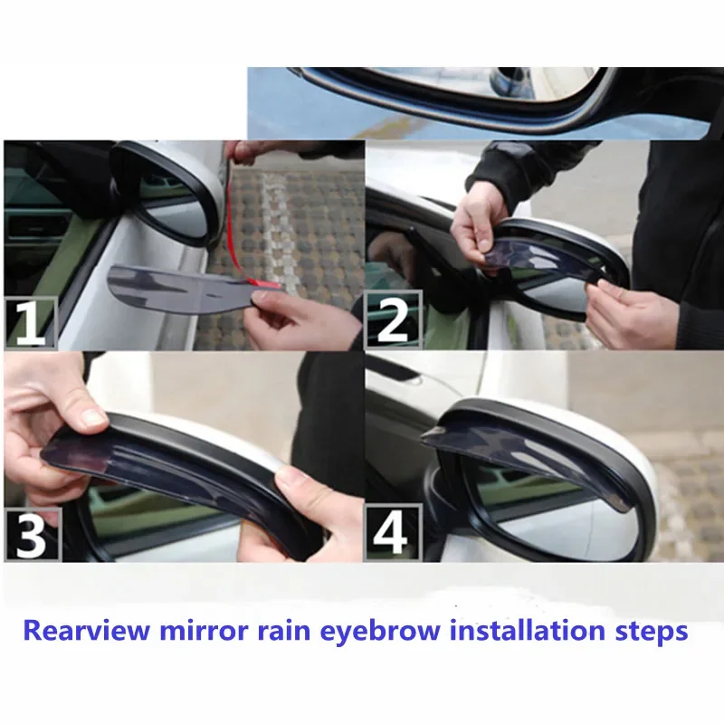 2pcs PVC Car Back Mirror Eyebrow Rain Cover sticker For Toyota wishes mark x supra gt86 4runner avensis Camry RAV4 Prado Corolla