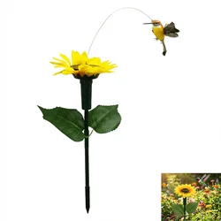 Solar - Powered Rotating Sunflower Garden Decor with Butterfly and Hummingbird Design (Random Color)