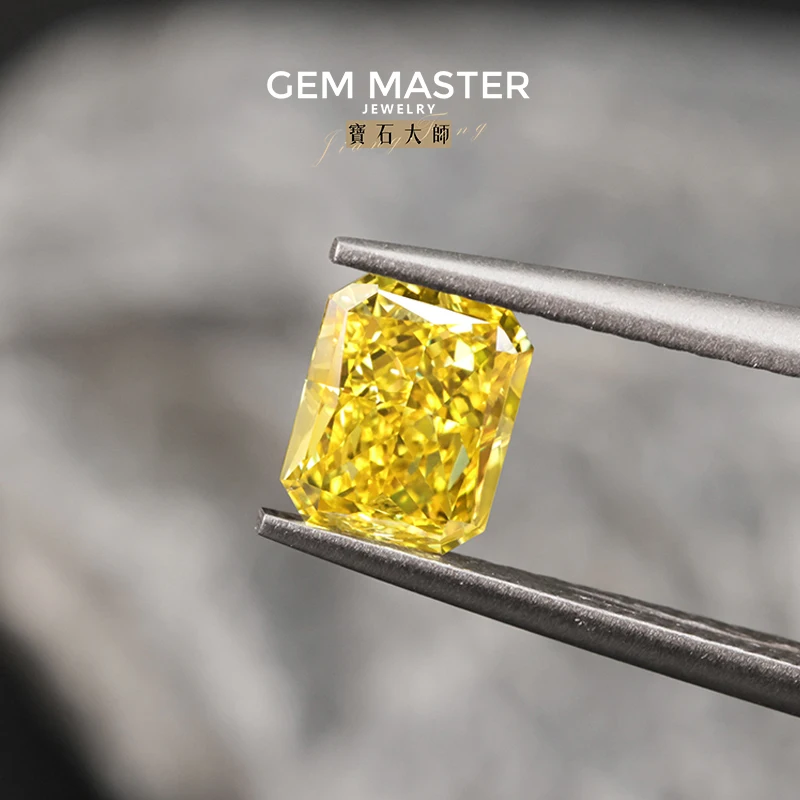 0.20 Ct Loose Lab Grown Diamond – Fancy Radiant Cut, CVD Yellow (D-E Color), For Jewelry Making