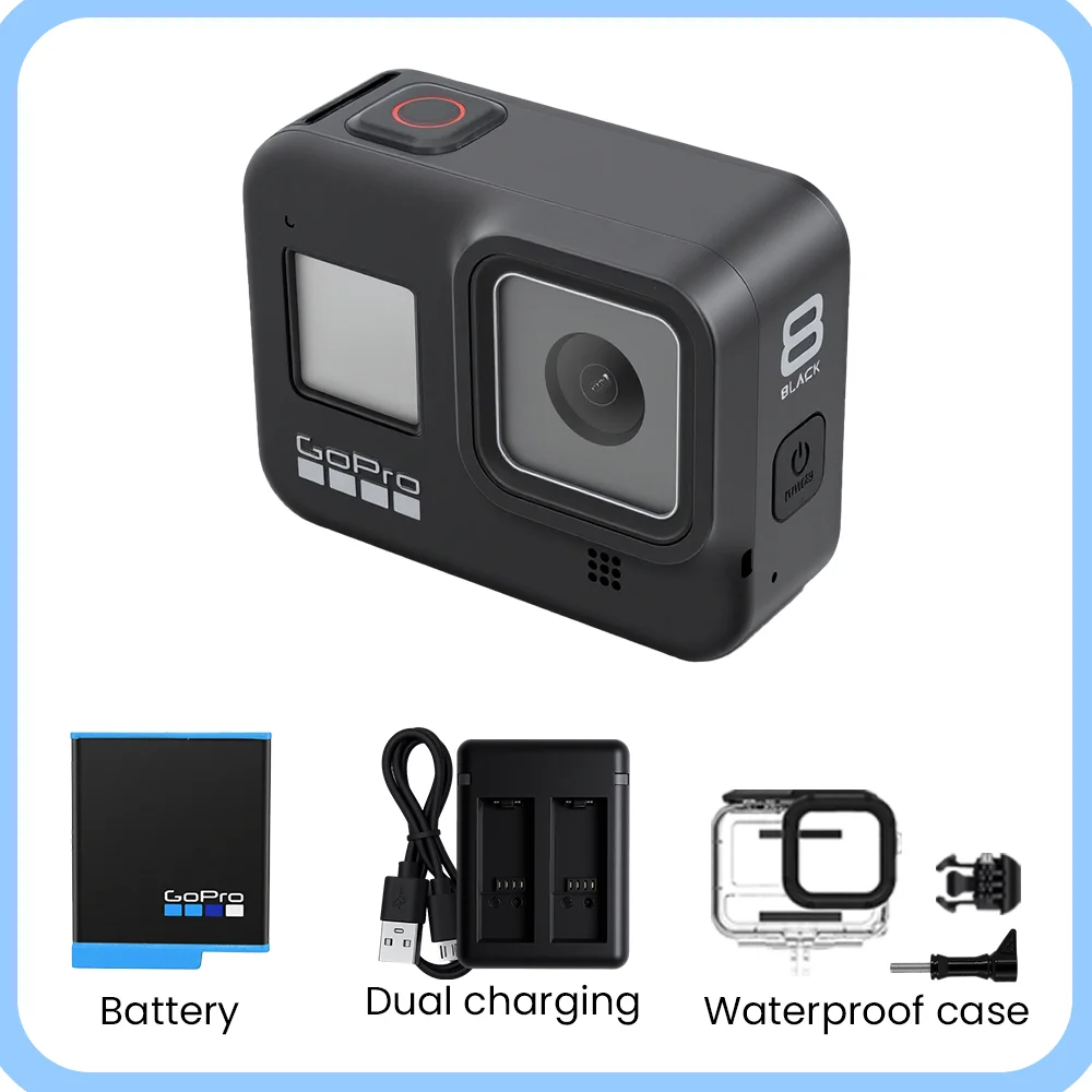 GoPro HERO8 Black Action Camera 4K Video Go Pro Digital Camera Motorcycle Camera with Network Camera Function Camera
