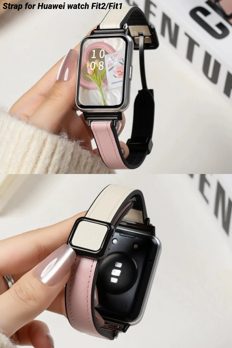 

Магнитный ремешок для Huawei Watch Fit2 Correa, кожаный ремешок для часов Huawei Watch, спортивный ремешок для мужчин и женщин