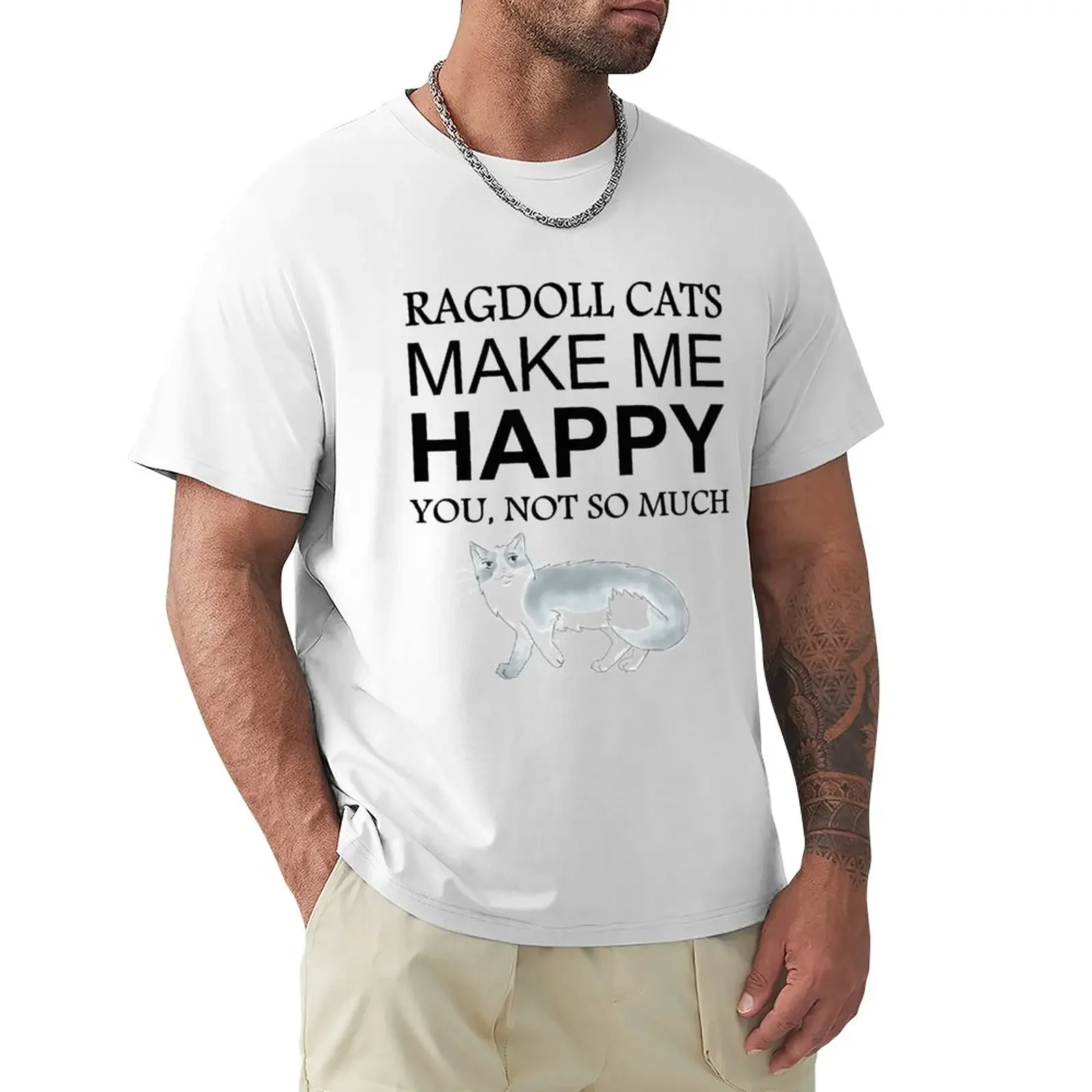 Ragdoll Cats Make Me Happy T-Shirt Asciugatura Rapida Top Estivi Camicetta Top Maglietta Da Uomo