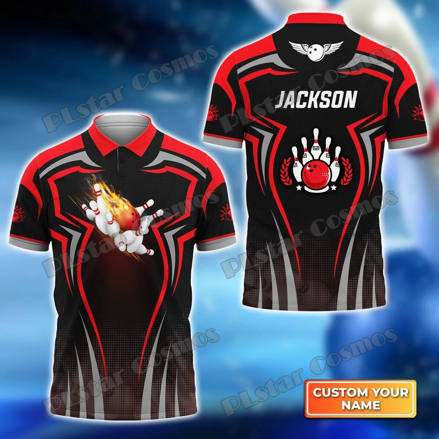 Bowling Sport Team personal isierte Name 3d gedruckt Herren Polos hirt Sommer Straße Kurzarm Shirt Geschenk für Bowling Liebhaber wk37 – Detail 26