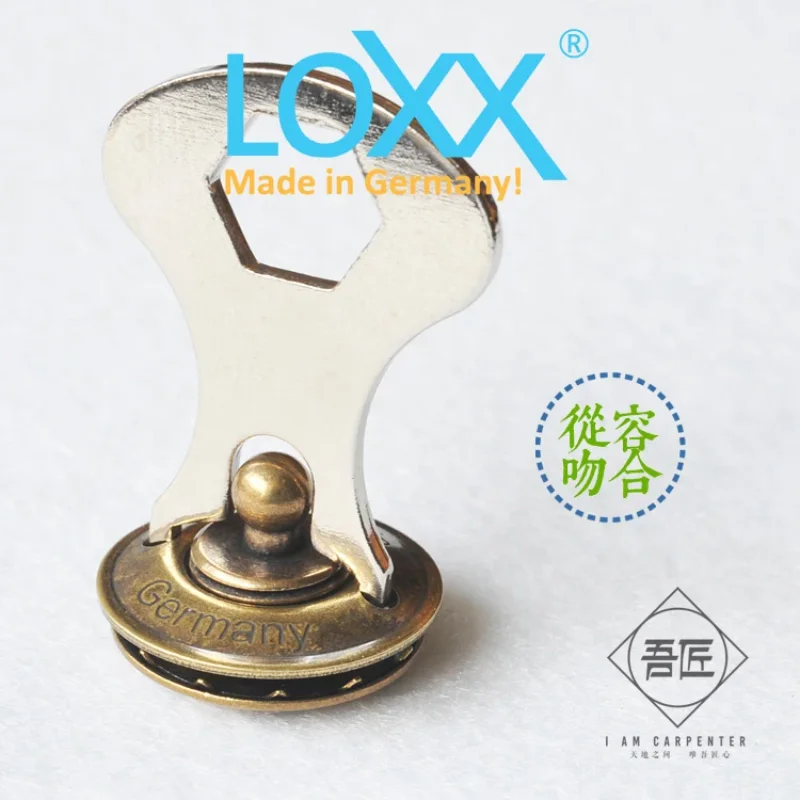 LOXX Lock Buckle Imported From Germany, Leather Handmade DIY Locking Hardware, One-hand Open Decorative Buckle, Leather Bag Moto 4