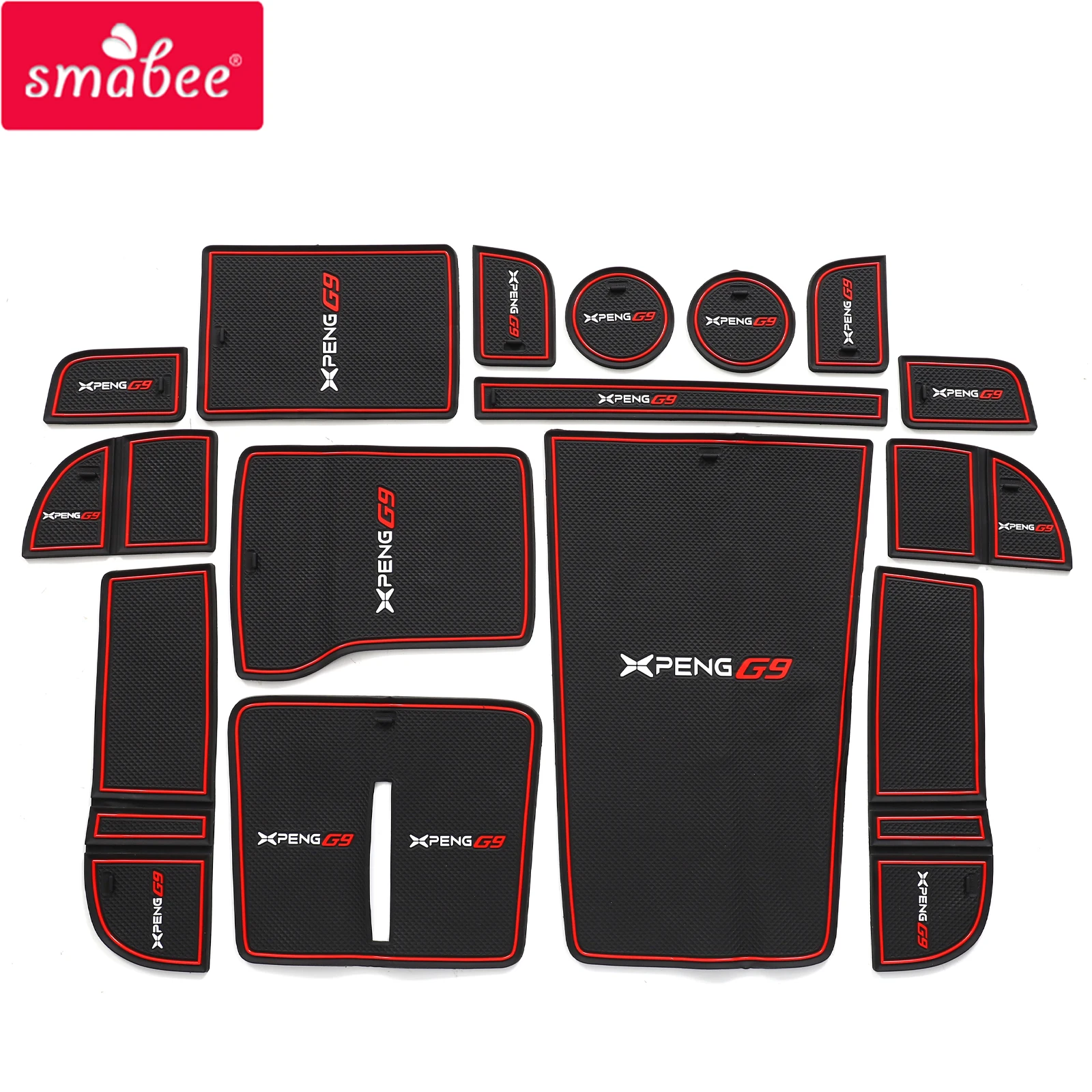 

Smabee Anti-Slip Gate Slot Cup Mat for Xpeng G9 Non-Slip Door Groove Pad Interior Accessories Rubber Coaster 15Pcs/Set