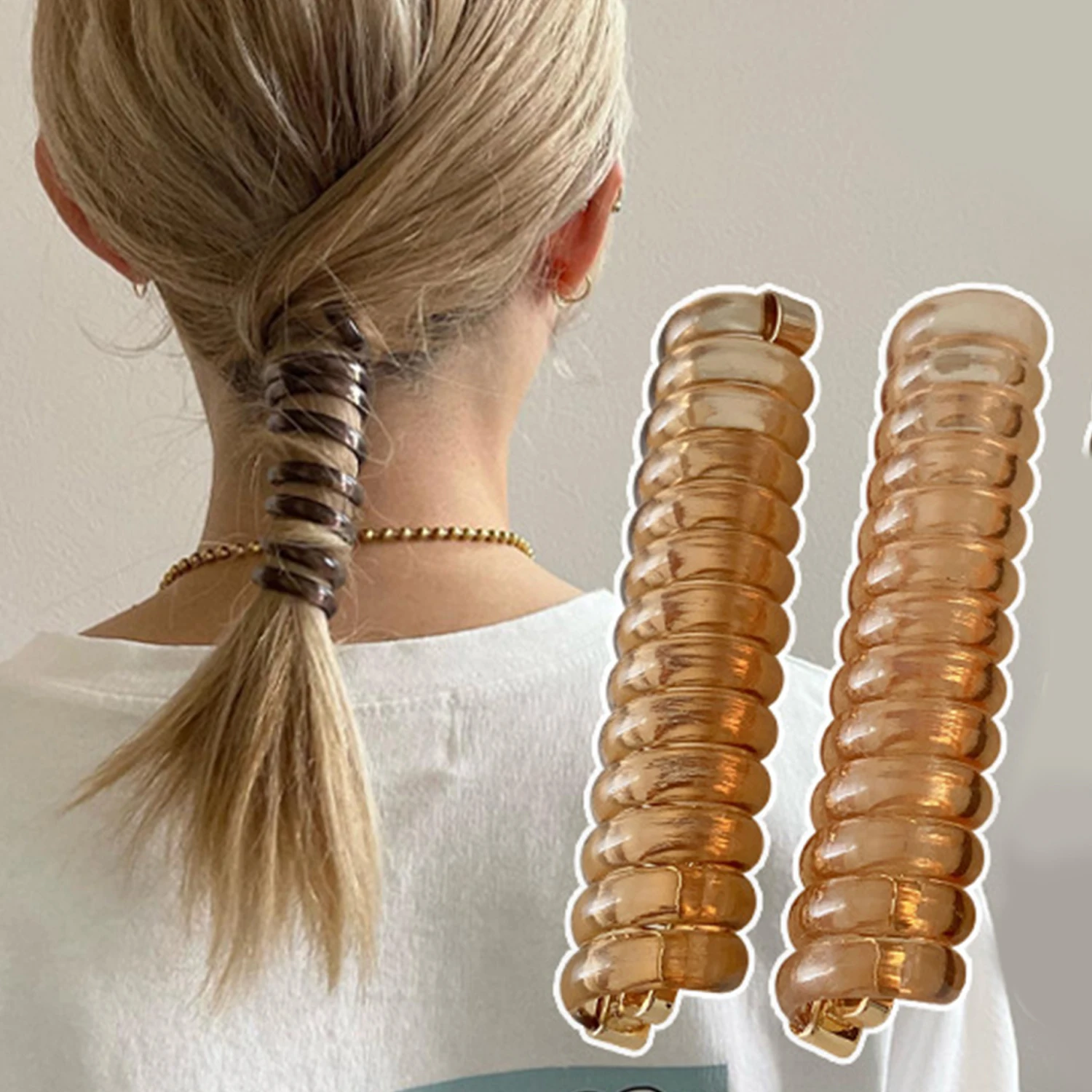 

Creative Unclosed Telephone Line Hair Rope Ponytail Rubber Band Simple Graceful Fashionable Headwear Hair Accessories Ornaments