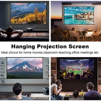 60-inch 16:9 foldable anti-wrinkle washable white projector-mounted screen for indoor and outdoor use, suitable for home theater - Image 6