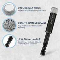 Foret diamanté brasé à tige hexagonale pour perçage à sec, scie cloche de 5 à 16 mm pour granit, porcelaine et pierre, ouvre-trou professionnel et tranchant 4