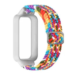 Nylon Loop Strap with Bumper Wristband Belt for Smartwatch Replacement (Rainbow)