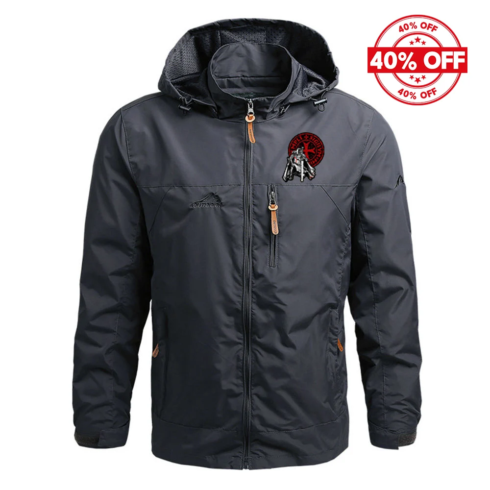 Mens Windproof Hoodie Sweatshirt Jacket Knights Templar Pattern