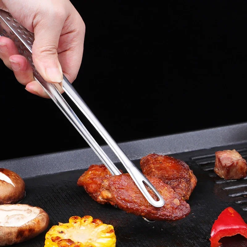 Food Tongs Stainless Steel Barbecue Tongs Meat Salad Food Serving Tweezers Long BBQ Grill Cooking Kitchen Utensils food tongs
