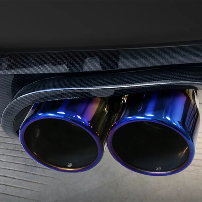 Exhaust Pipe Tip 3 inch Exhaust Tip 76mm Double Exhaust Tail Tip For 3.0" Outside Diameter Tailpipe