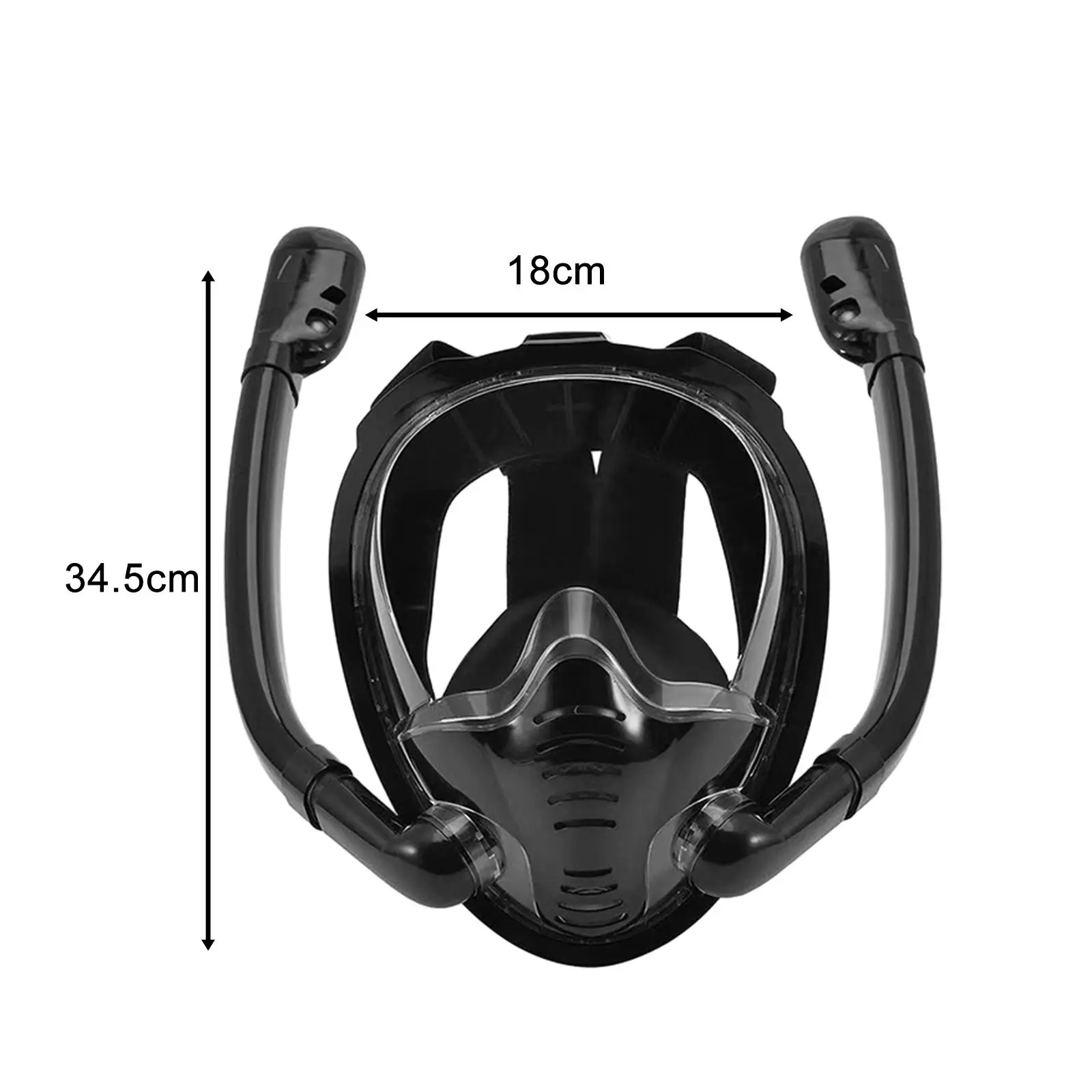 Snorkeling Mask Snorkel Mask Double Tube Swimming Goggles Durable Professional with Camera Mount 180° Wide View Swimming Mask