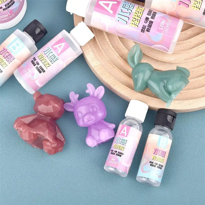 1:1 AB Epoxy Resin Glue Squishy Gel Water-Feeling Soft Liquid Silicone Making Decompression Toys Gift Squeezing