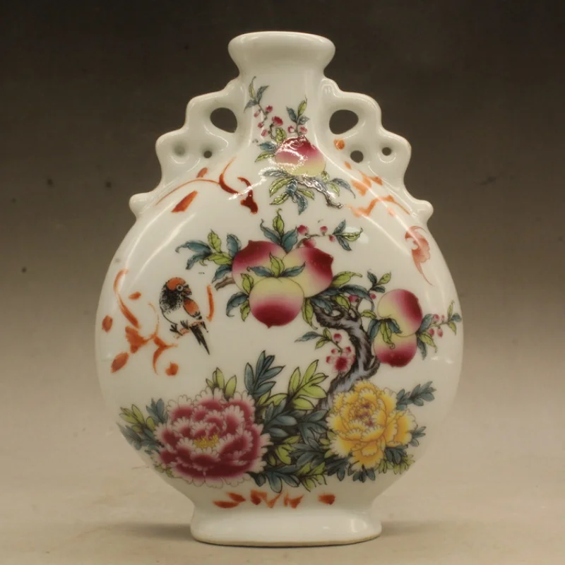 

Qingguangxu, розовый цвет, долговечность, персиковая зернистая лента, плоская бутылка, искусственное украшение для Кабинета