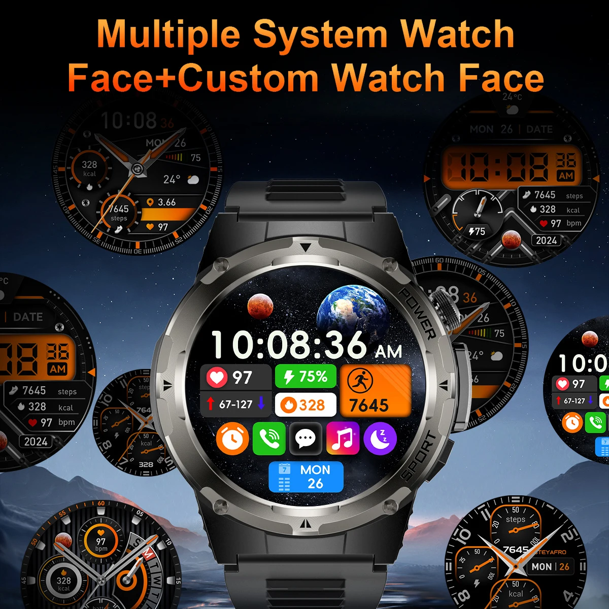 For Xiaomi NFC Watch 500mA GPS Sports HD BT Call Smart Watch Men Outdoor Sports Fitness Tracker Smart Watch Men Waterproof Clock 6