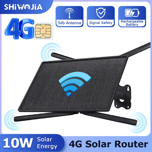 Routeur solaire de carte SIM SHIWOJIA 10W 4G avec batterie de panneau solaire 20100mAH étanche 1