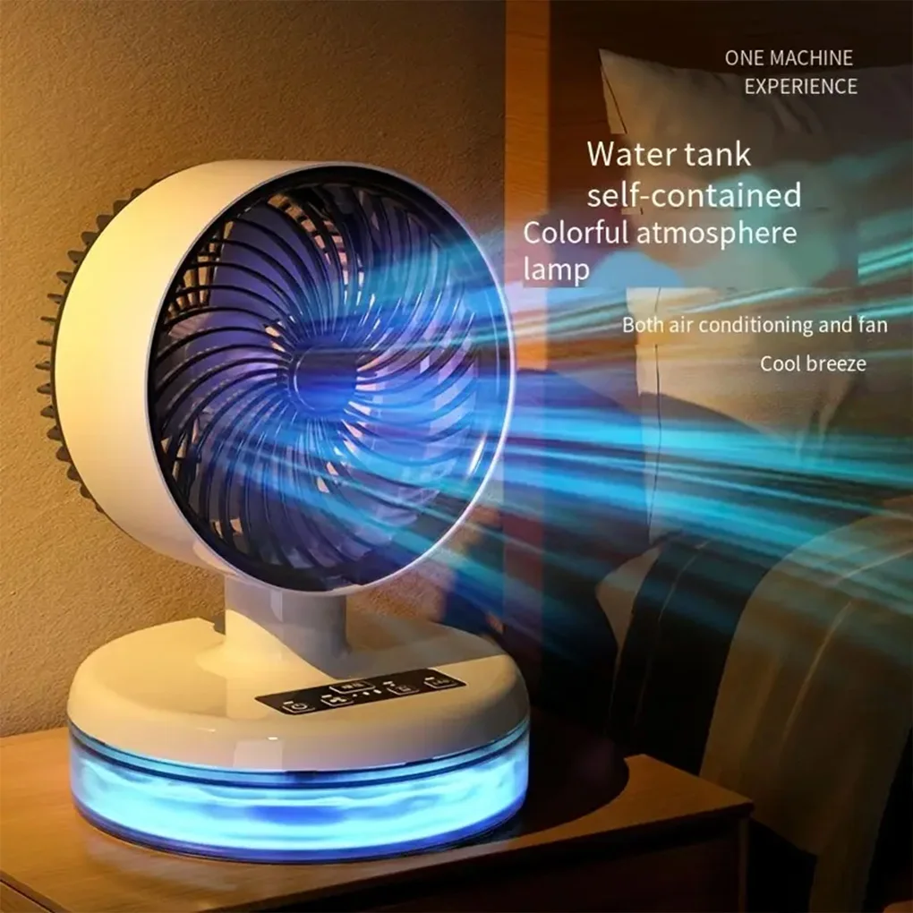 Spray cooling fan mini electric fan household desktop spray Ambient Lighting fan portable mobile mini humidification fan