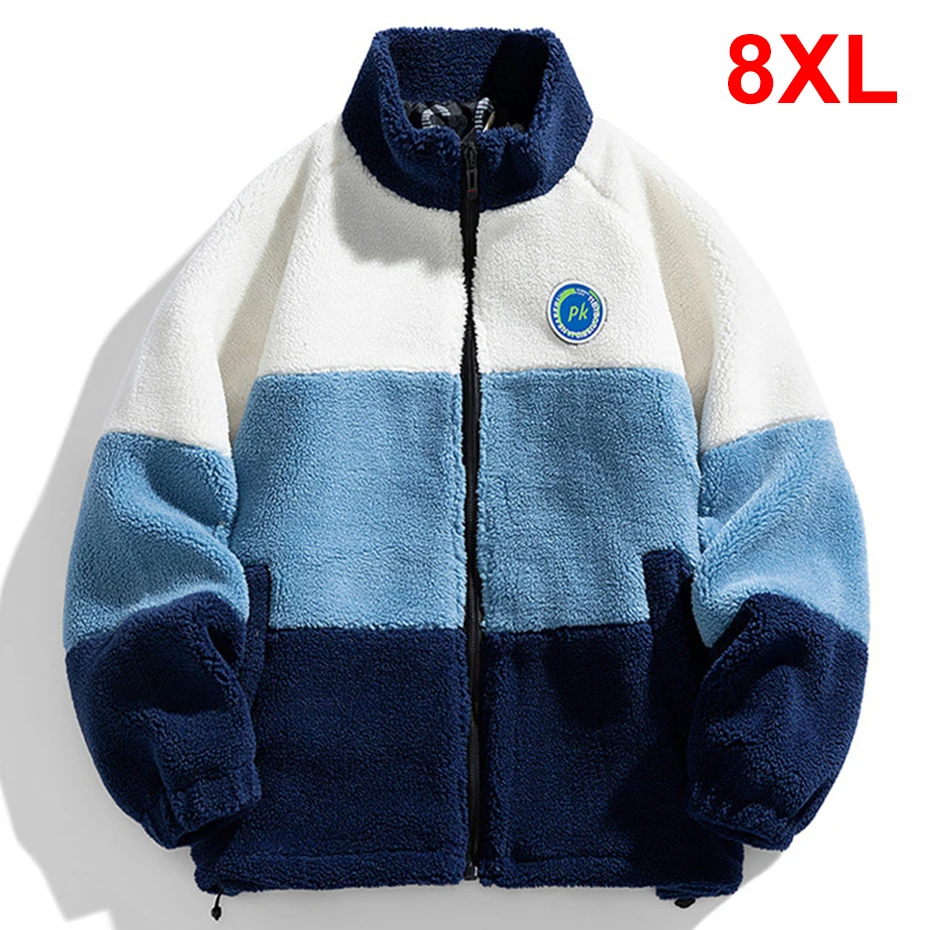 

Мужская Флисовая Куртка из овечьей шерсти, размеры до 8XL