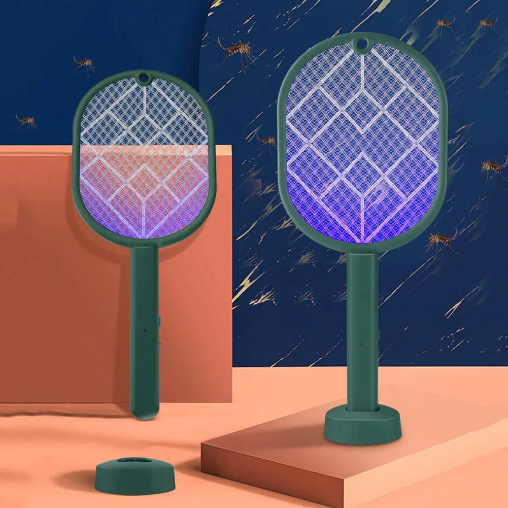 2-in-1 전기 모기 라켓 모기 킬러 램프 USB 충전식 접이식 모기 구충제 램프 찰싹 때림 플라이 찰싹 때림