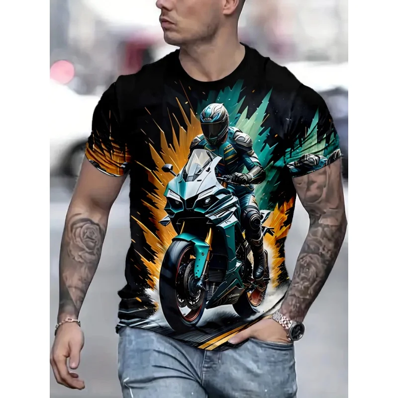 Men Casual Graphic 3D Print T Shirt Oversized Short Sleeve