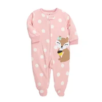 0-12Months Newborn Infant Baby Romper Fall Winter Fleece Warm  Animal Overalls Baby Boys Girl Sleepsuit Babe Jumpsuit 3