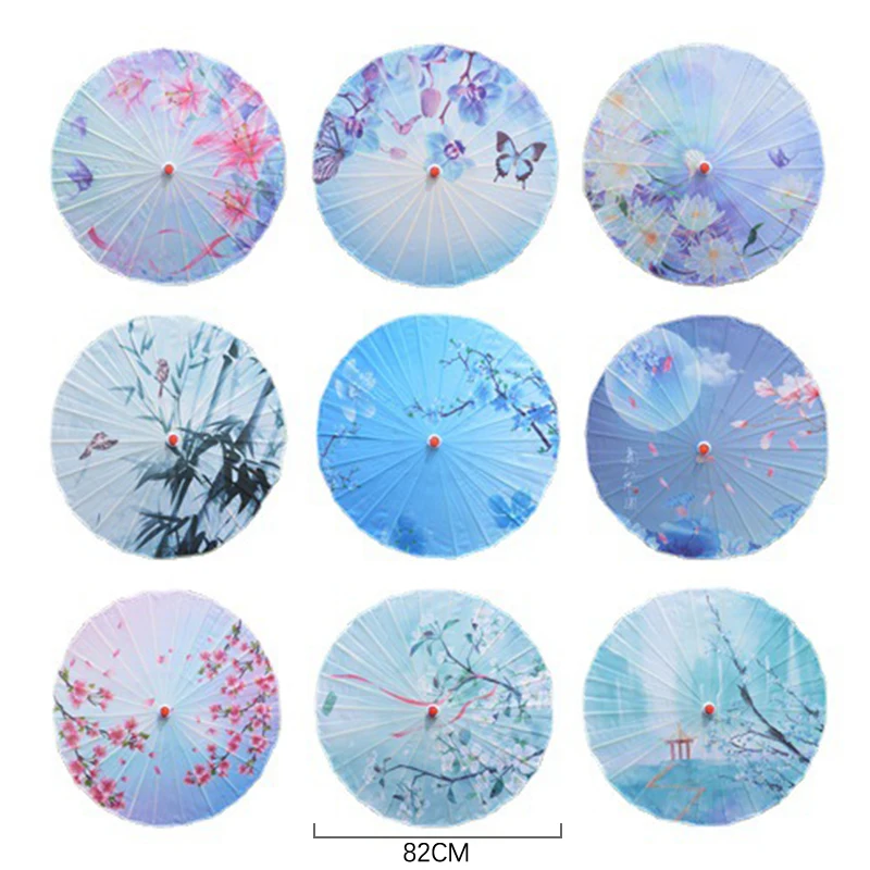 40 Types Silk Cloth Oil Paper Umbrella Rain Handmade Chinese Oiled