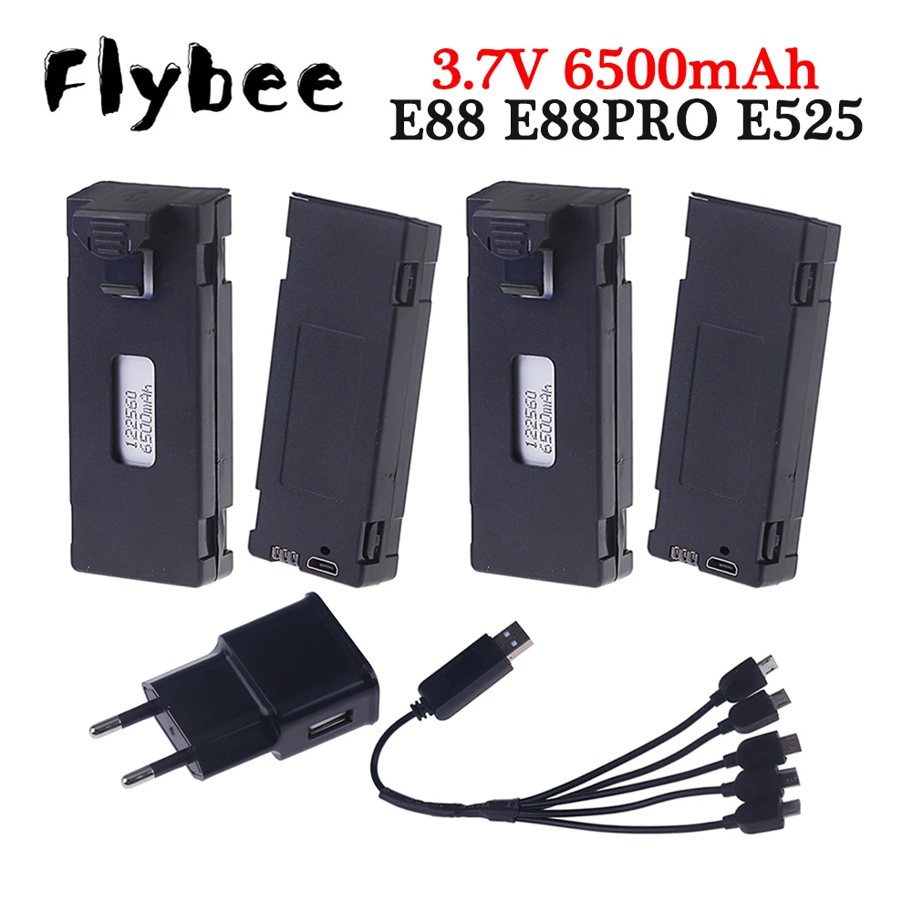 แบตเตอรี่ชาร์จได้ 3.7V 6500mAh สำหรับโดรน RC
