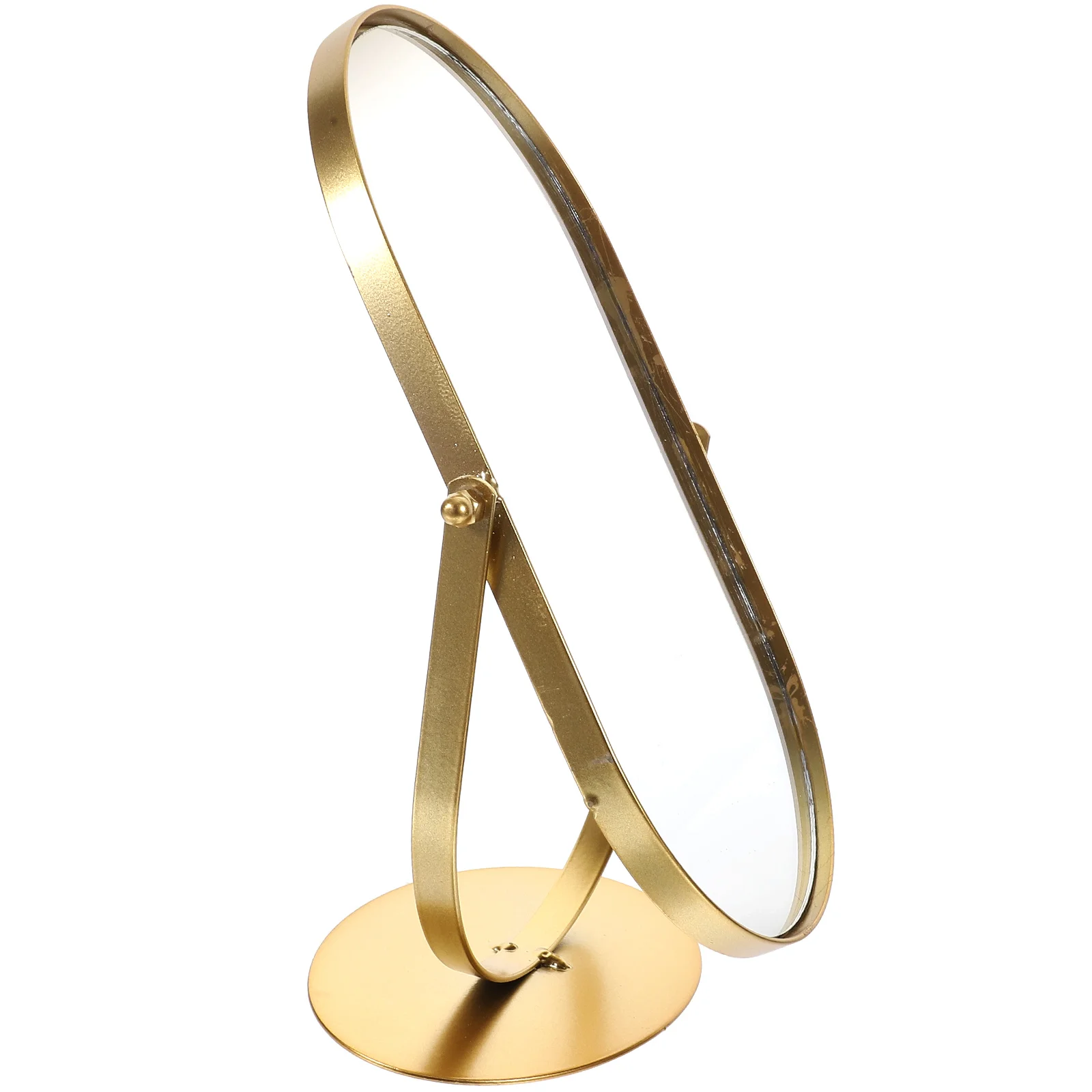 Mirror Single-sided Retro Metal Round Beauty Dressing Table (Small Gold) Tabletop Vanity Mirrors for Desk Makeup 6