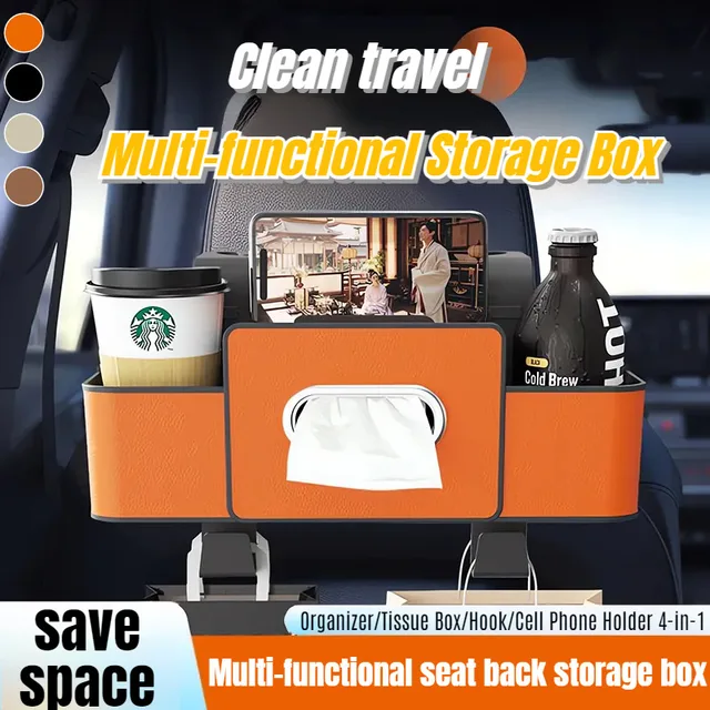 자동차인테리어용품 Car multifunctional seat back storage box rear seat storage cup holder hook Car accessories trunk organizer