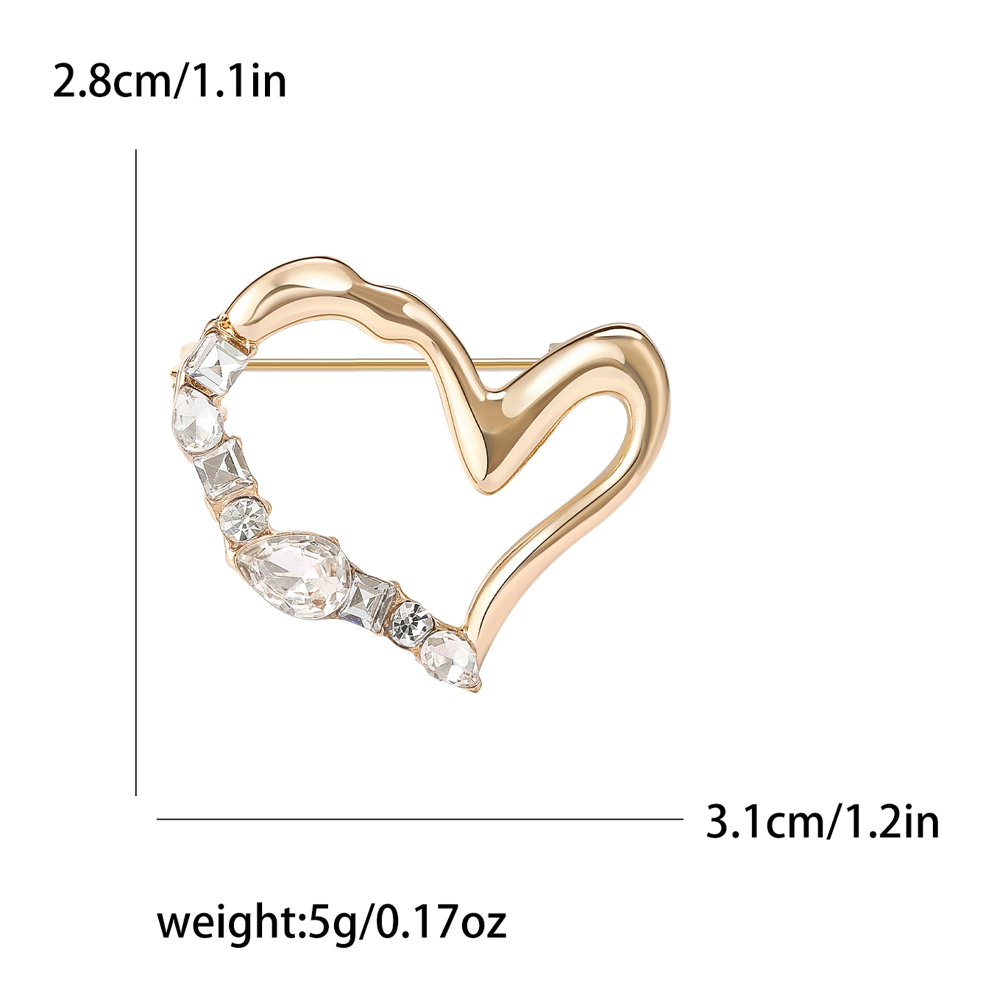 Romantische Valentinstag Strass Herz Brosche für Frauen Unisex Emaille Liebe Pins Büro Party Freund Geschenke Schmuck Zubehör – Detail 15