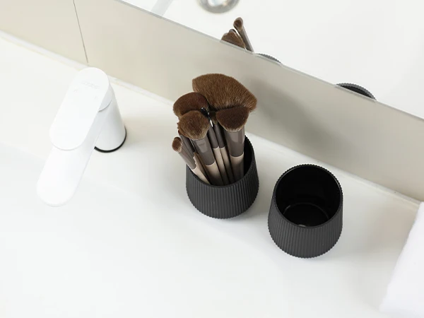 Black Striped Toothbrush Holder ForElectric Toothbrushes Bathroom Organizer ForToothpaste_voghion.com