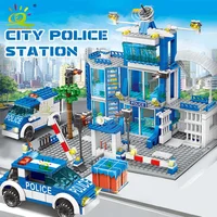 HUIQIBAO 753PCS City Police Station Building Blocks Set Boys DIY Car Figures Bricks Educational Toys For Children Adult Gift 1