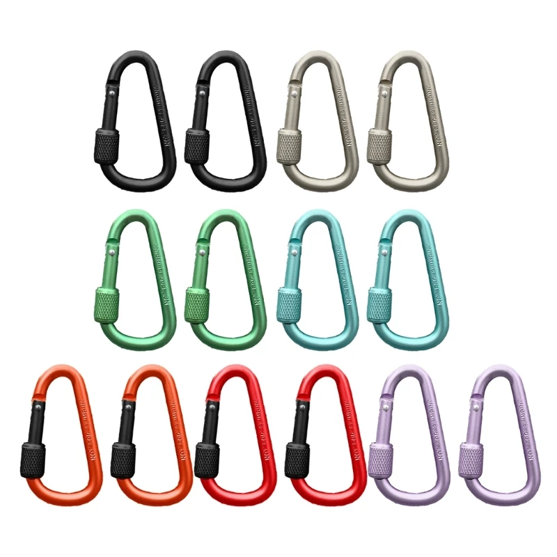 

Locking Carabiner Aluminum Alloy Carabiner Safe Buckle Keychains Hook D-shaped Carabiner Hiking Clip with Screw Dropship