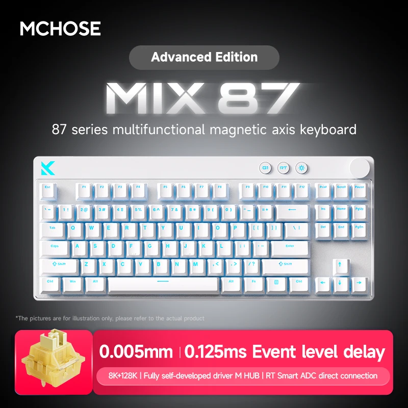 MCHOSE MIX87 Magnetic Switch Wired Gaming Keyboard 0.001mm 0.08ms