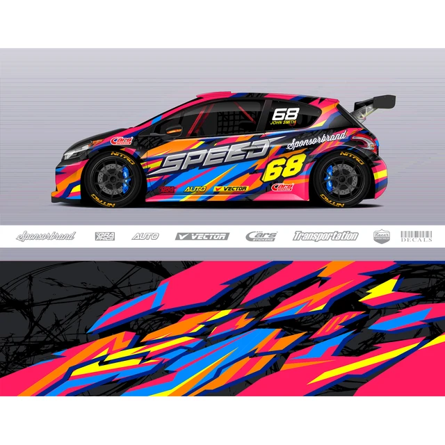 Car decal graphic vinyl wrap vector image of modern design car tuning  sticker racing wrap sticker high quality - AliExpress