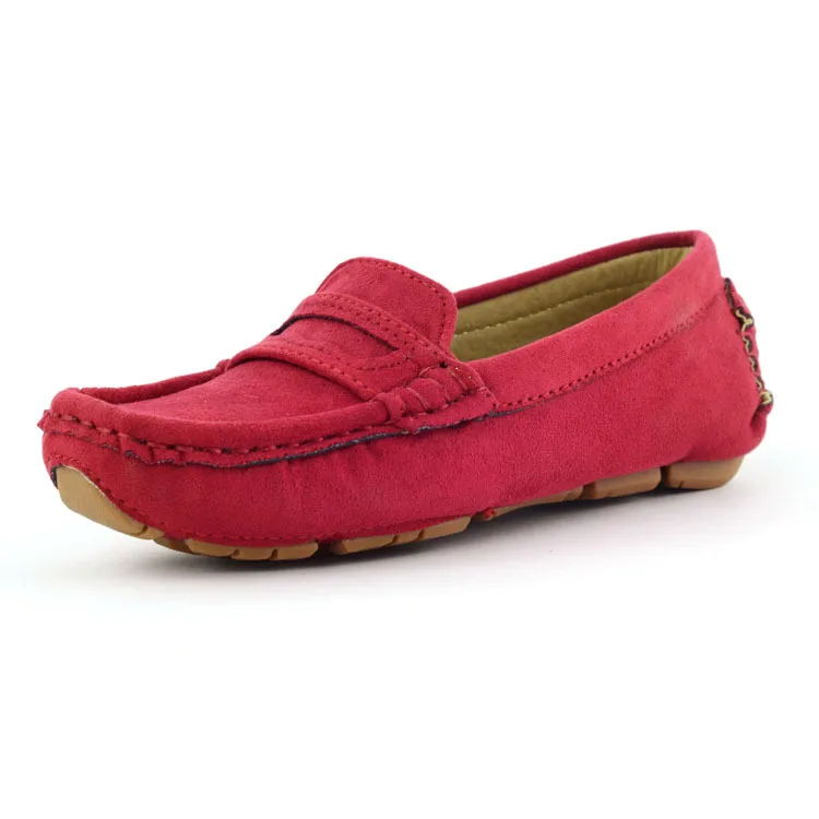 Kids Shoes Leather Fur Shoes For Girls 4 Colors Large Size New Fashion Children Peas Casual Boys Walking High Quality
