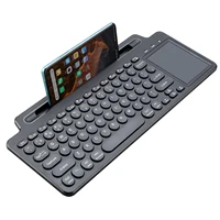 Wireless BT Keyboard 2.4GHz Keyboard Desktop Ultra-thin Keyboard Tablet PC Mobile Phone Slot with Touchpad for Tablet PC Mobile 1