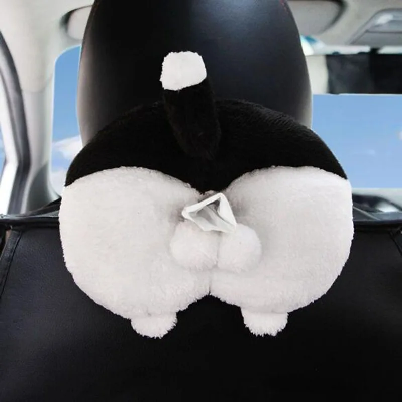 Cute Cartoon Corgi Shaped Car Tissue Box with Drawer
