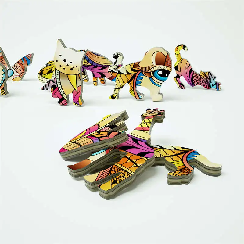 High Quality Wood Jigsaw Puzzle Rainbow Lion King Wooden Puzzles Adults Montessori Educational Toys Children Board Game Gift 3