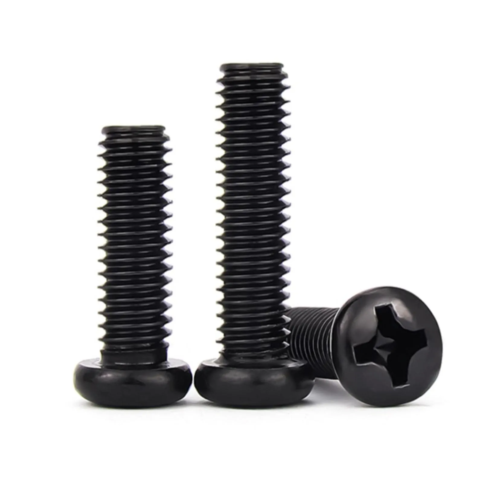 Bulk Pack of Black Carbon Steel Phillips Pan Head Machine Screws – Assorted Sizes