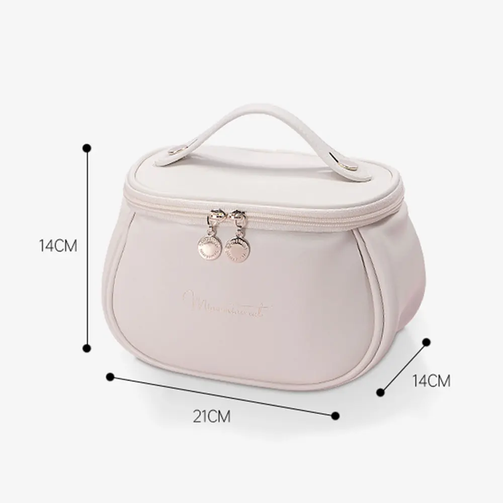 Grand sac cosmétique de voyage en cuir PU pour femme, trousse de toilette pour femme, trousse de maquillage, sacs à brosse, étui de rangement pour poudres, sac à main de luxe  1524