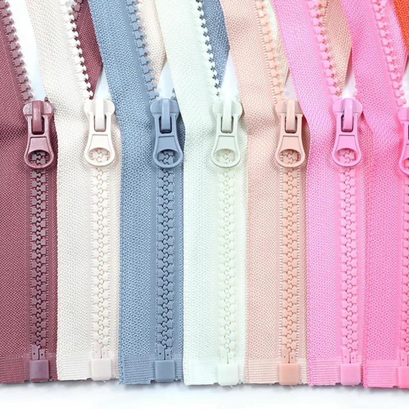 5# Resin Zipper 40cm 50cm 60cm 80cm Single Open End Coat Down Jacket Zippers DIY Sewing Accessories Clothes Long Zipper