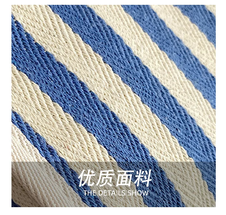 Einfache und modische, gestreifte Handtasche mit Farbblockmuster, Einkaufstasche für Mütter, lässige Handtasche im koreanischen Stil – Detail 9