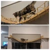 1m Wall-mounted Wooden Cat Bridge with Rope Netting Comfortable & Sturdy Climbing Space for Cats Ideal for Indoor Cat Furniture 6