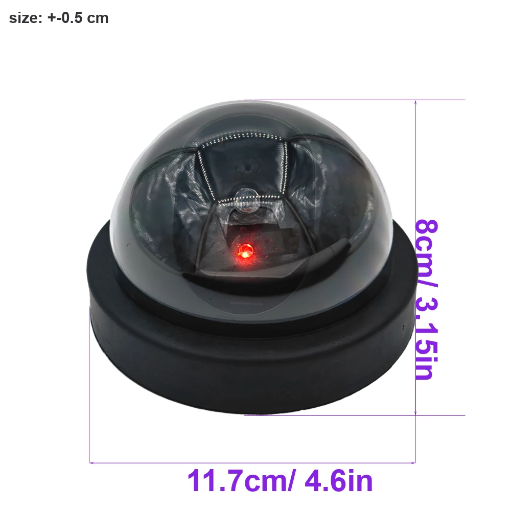 Fausse caméra de sécurité ZERONE - Design de dôme moderne - LED rouge clignotante - Sans fil